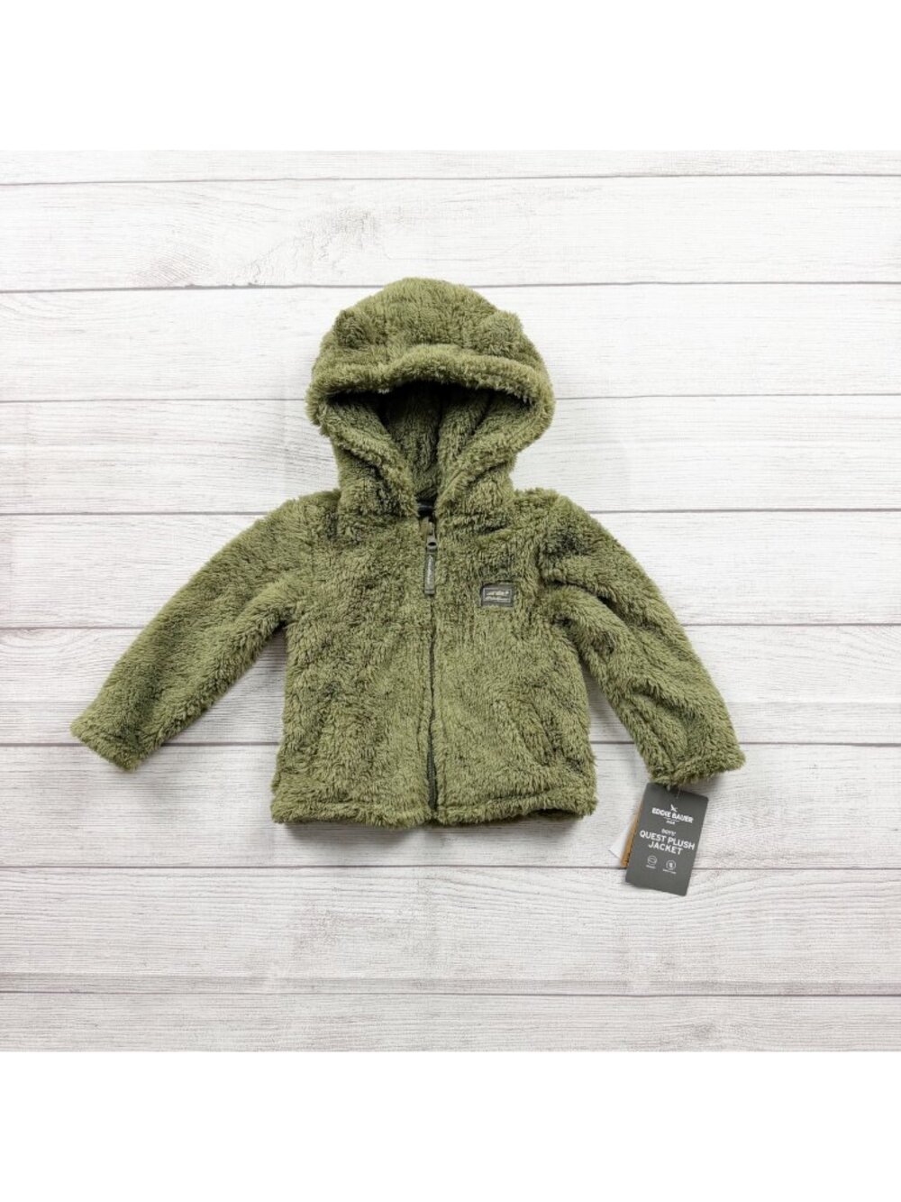 Eddie Bauer Kids Sherpa Fleece Hooded Jacket Full Zip Plush Coat NWT 18 Months